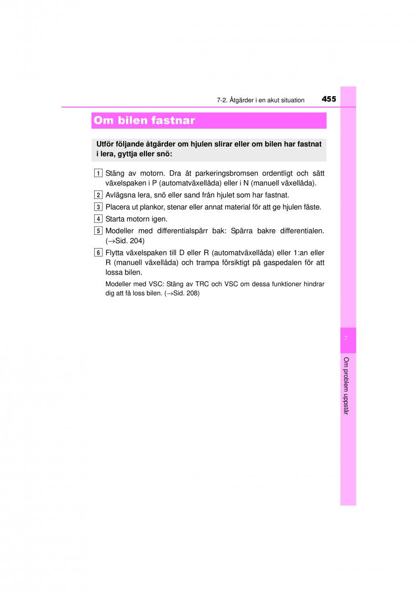 Toyota Hilux VII 7 instruktionsbok / page 455