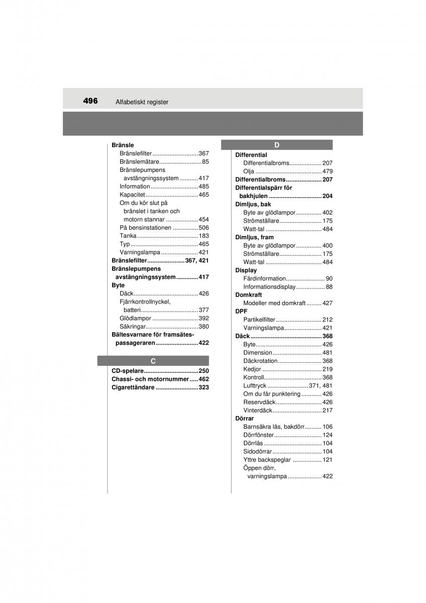 Toyota Hilux VII 7 instruktionsbok / page 496