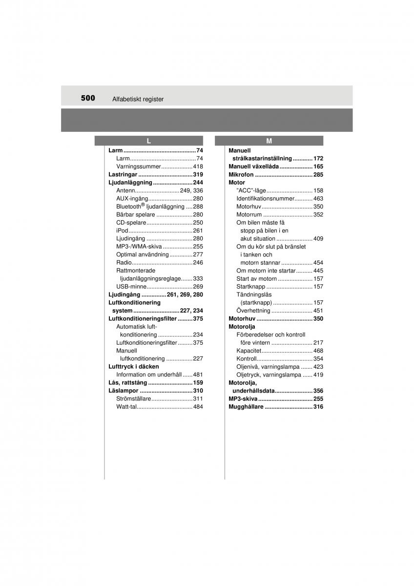 Toyota Hilux VII 7 instruktionsbok / page 500