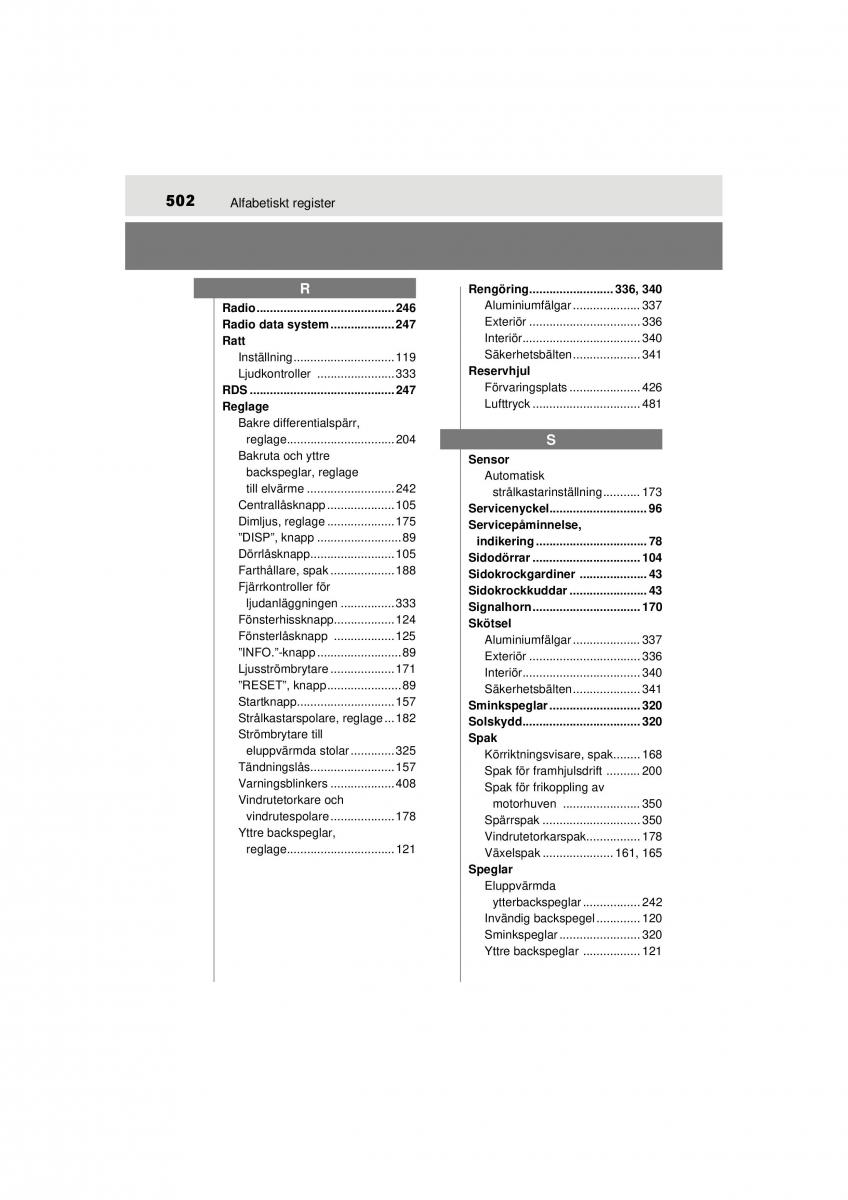 Toyota Hilux VII 7 instruktionsbok / page 502