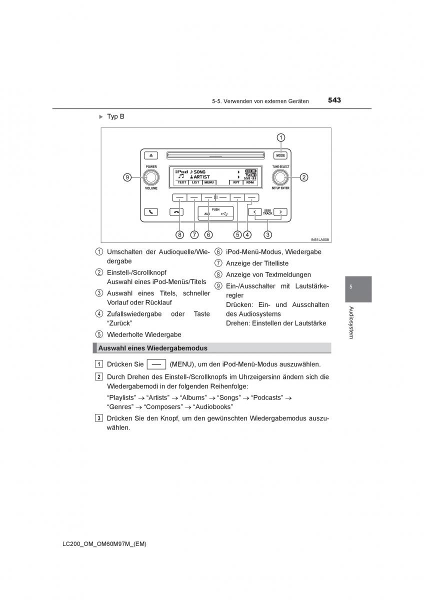 Toyota Land Cruiser J200 Handbuch / page 543