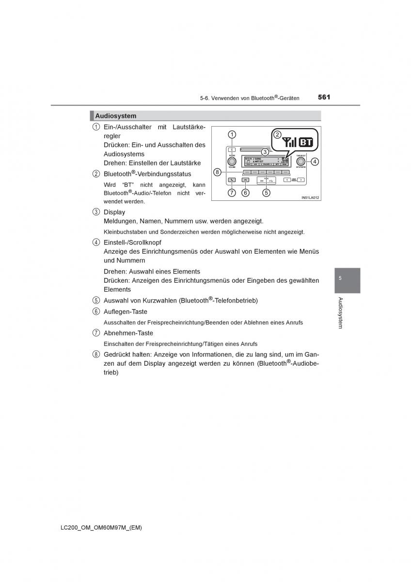 Toyota Land Cruiser J200 Handbuch / page 561