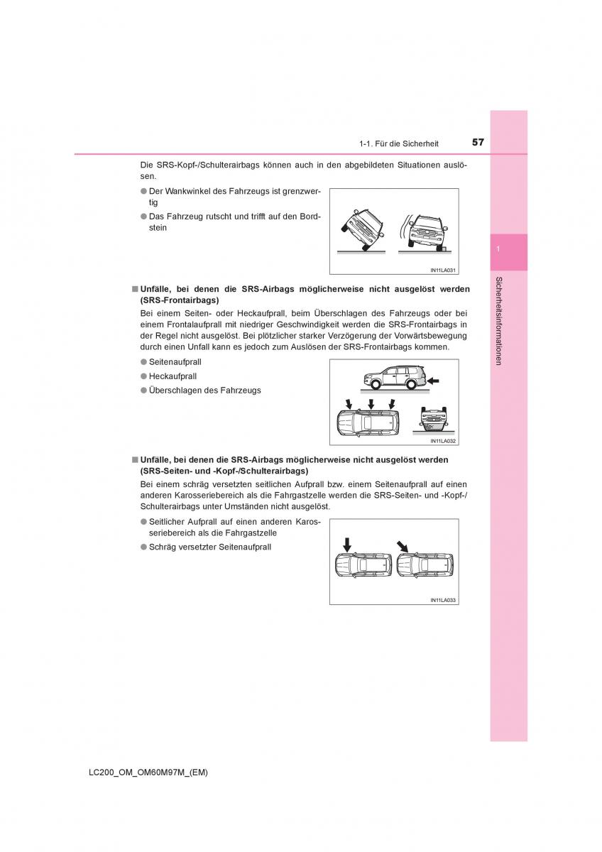 Toyota Land Cruiser J200 Handbuch / page 57