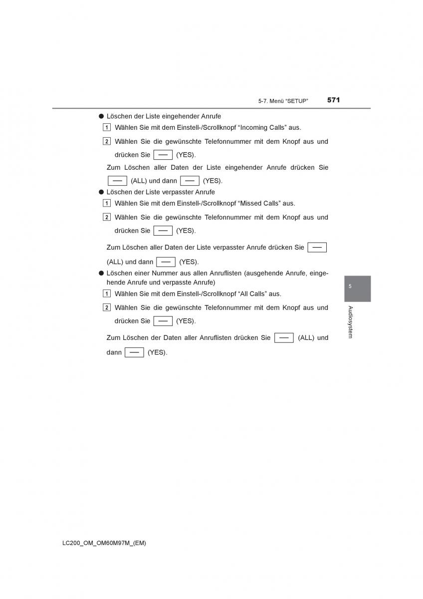 Toyota Land Cruiser J200 Handbuch / page 571