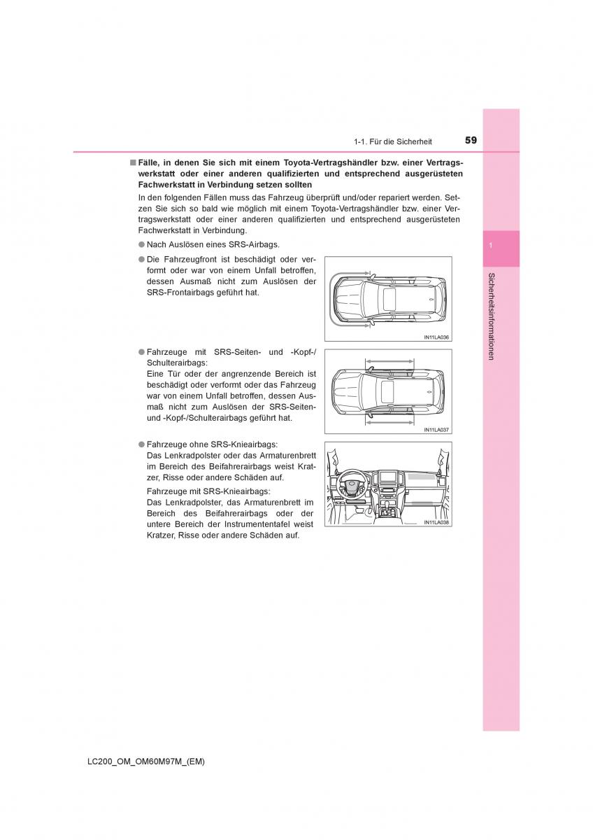 Toyota Land Cruiser J200 Handbuch / page 59