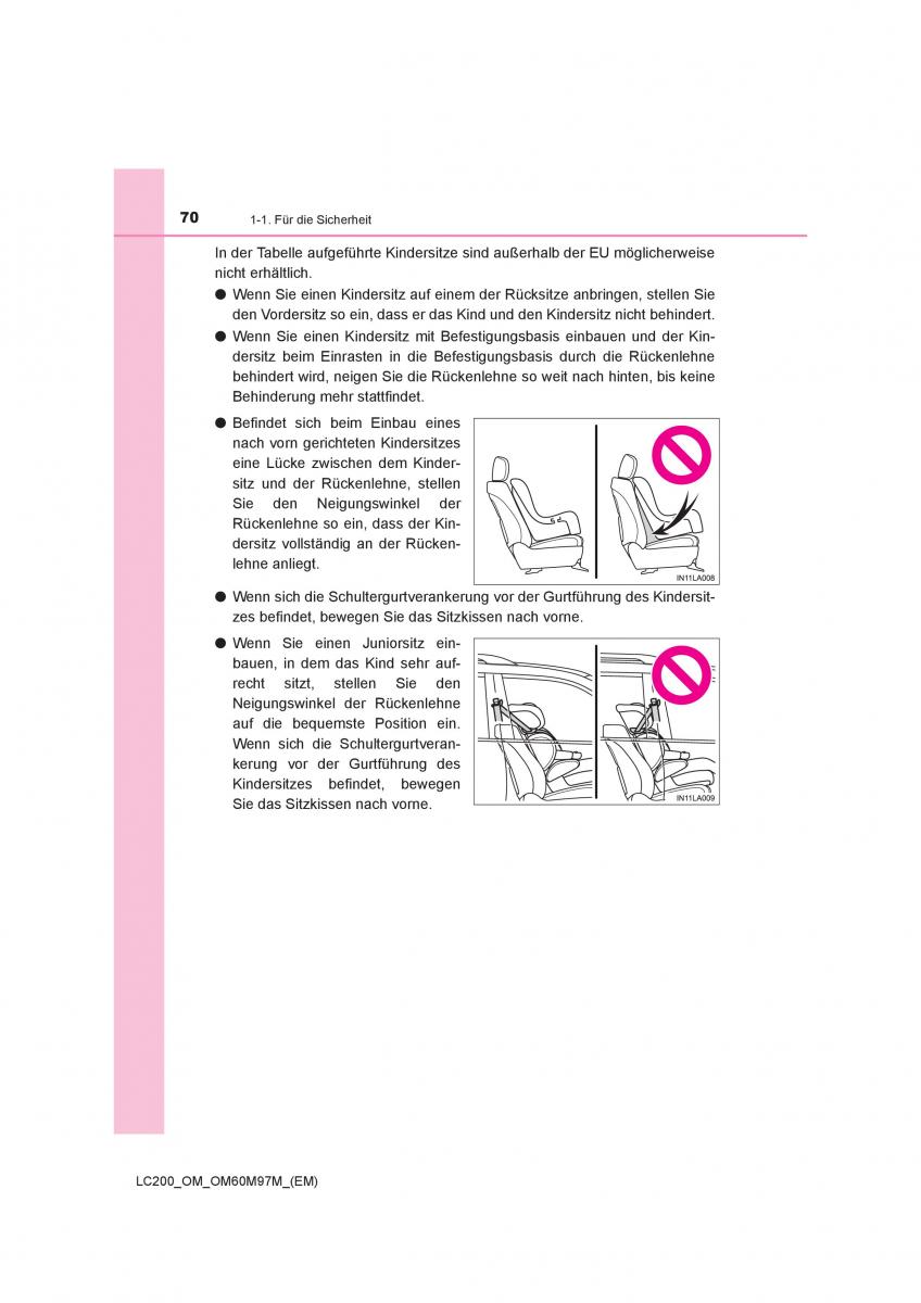 Toyota Land Cruiser J200 Handbuch / page 70