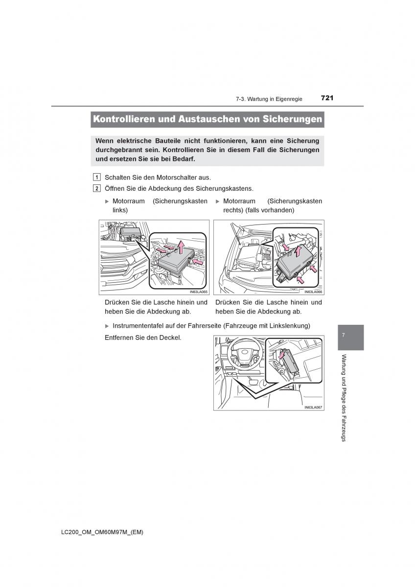 Toyota Land Cruiser J200 Handbuch / page 721