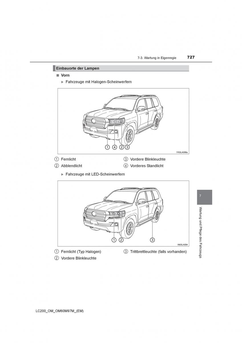 Toyota Land Cruiser J200 Handbuch / page 727