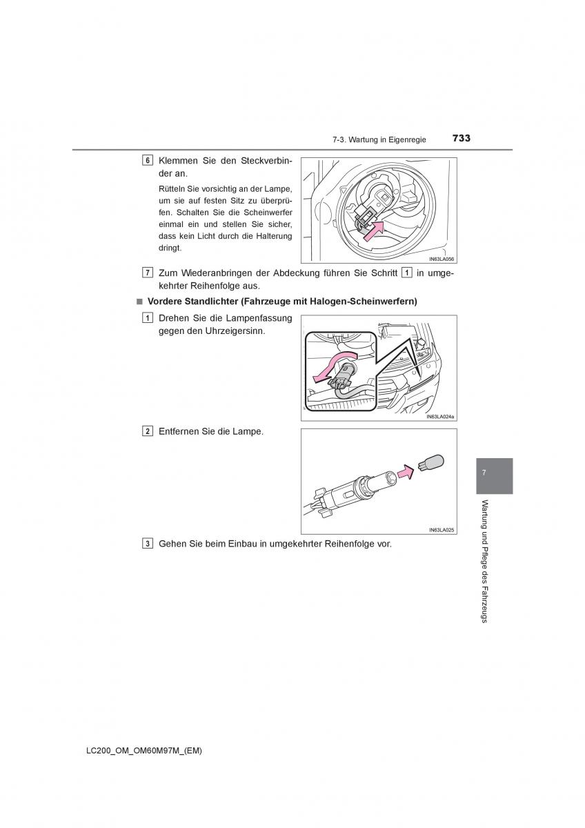 Toyota Land Cruiser J200 Handbuch / page 733