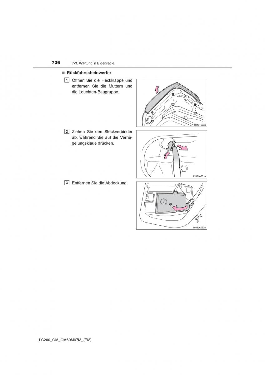 Toyota Land Cruiser J200 Handbuch / page 736