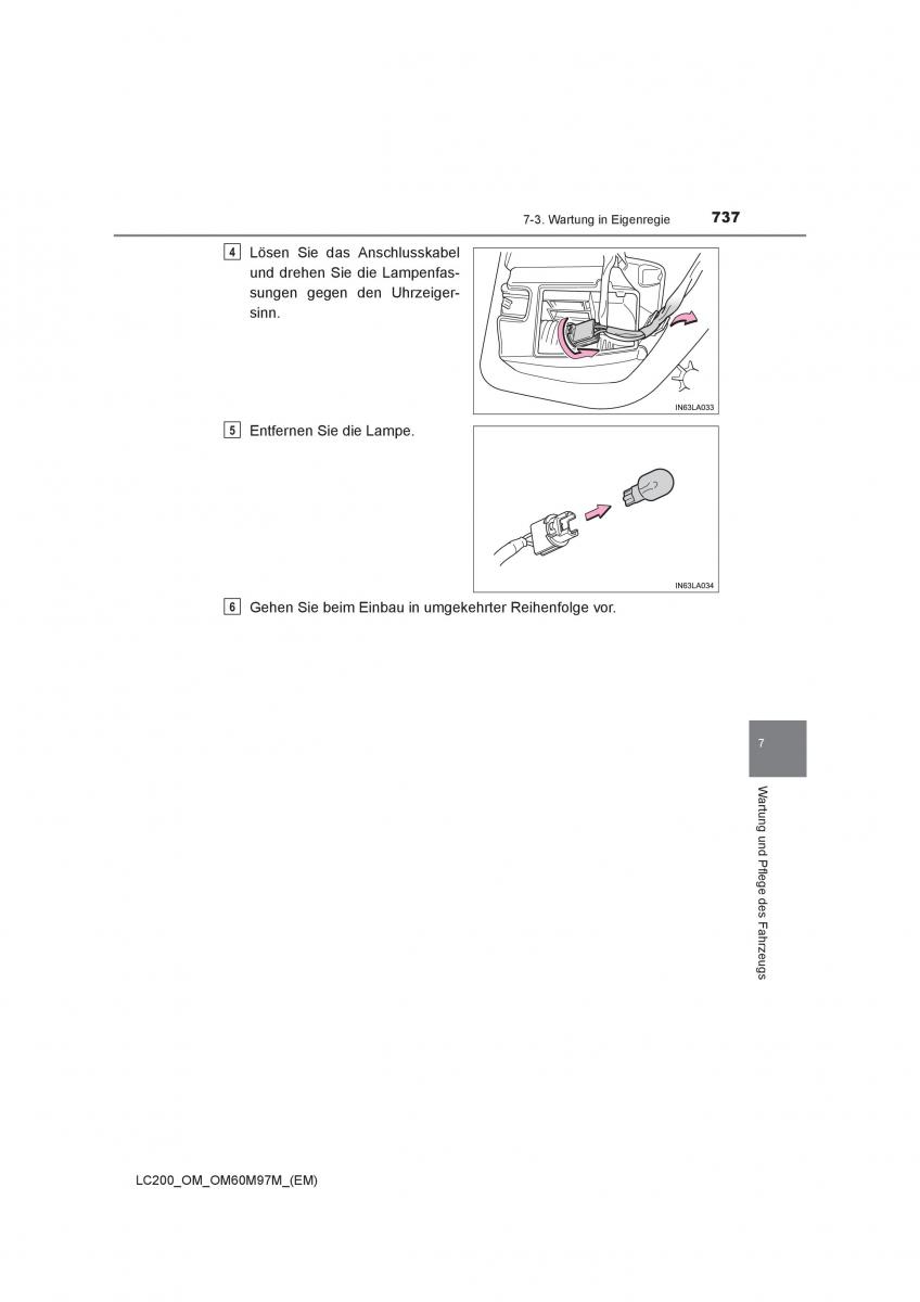 Toyota Land Cruiser J200 Handbuch / page 737