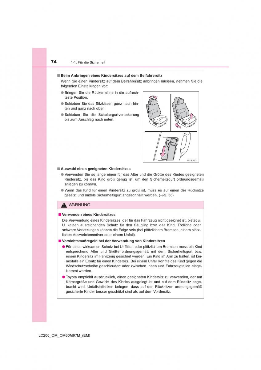 Toyota Land Cruiser J200 Handbuch / page 74