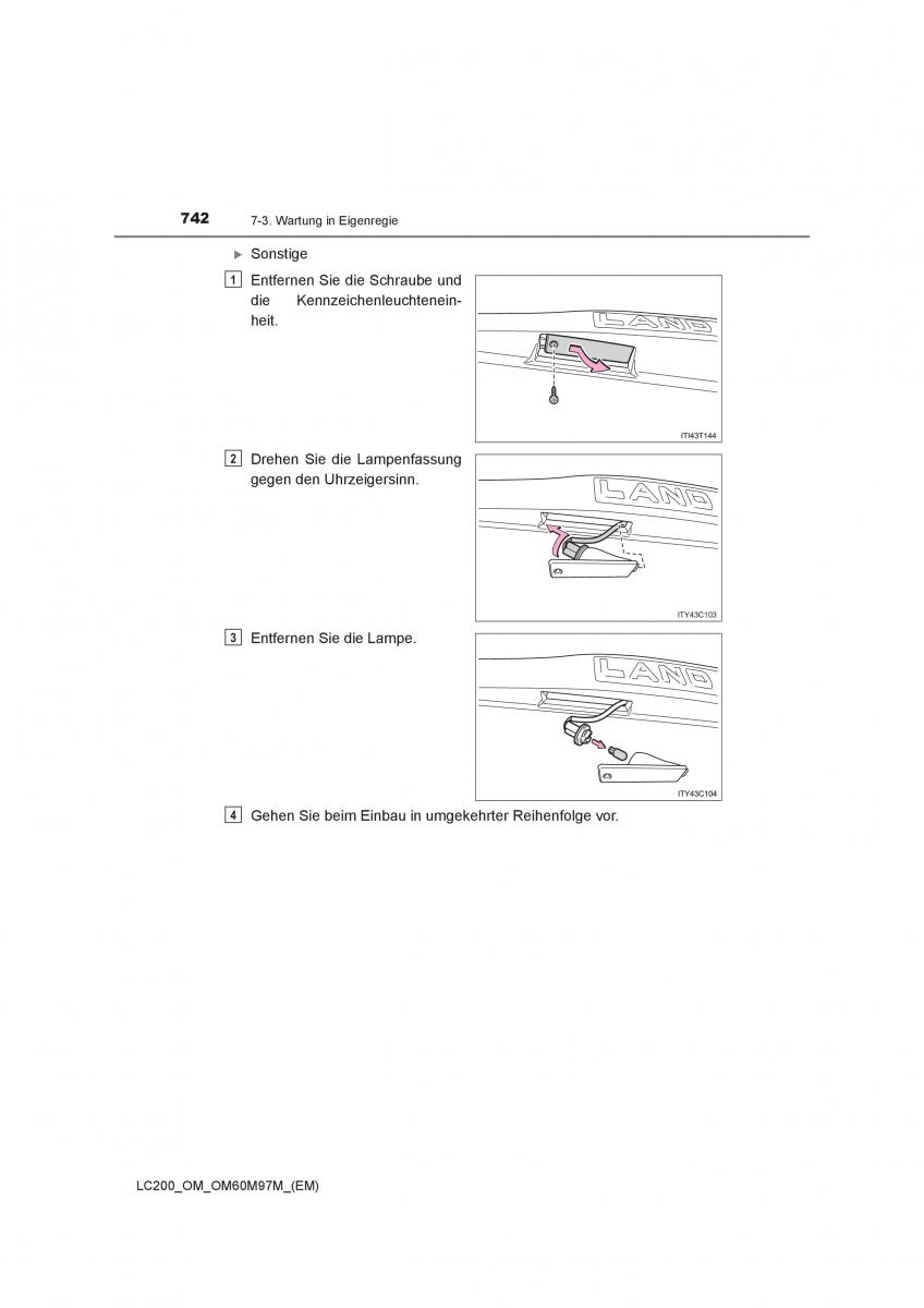 Toyota Land Cruiser J200 Handbuch / page 742