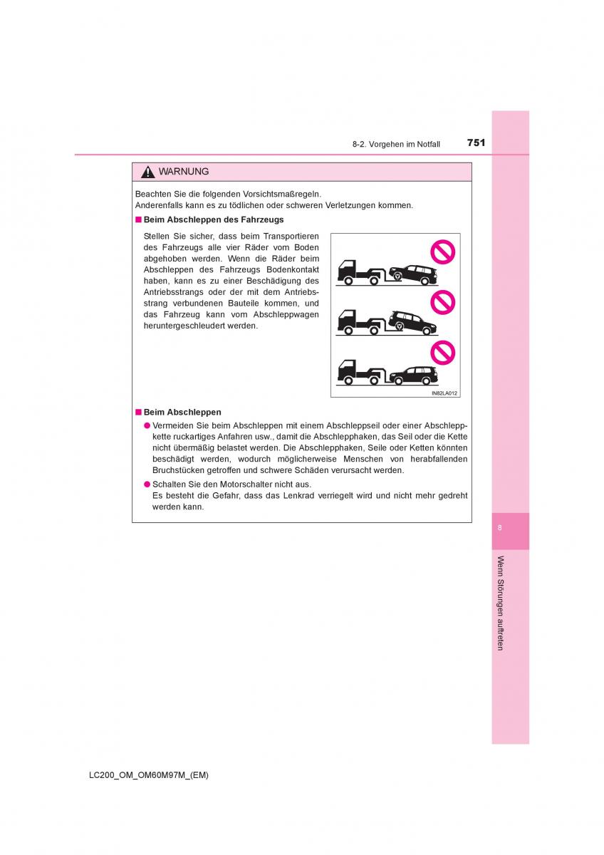 Toyota Land Cruiser J200 Handbuch / page 751