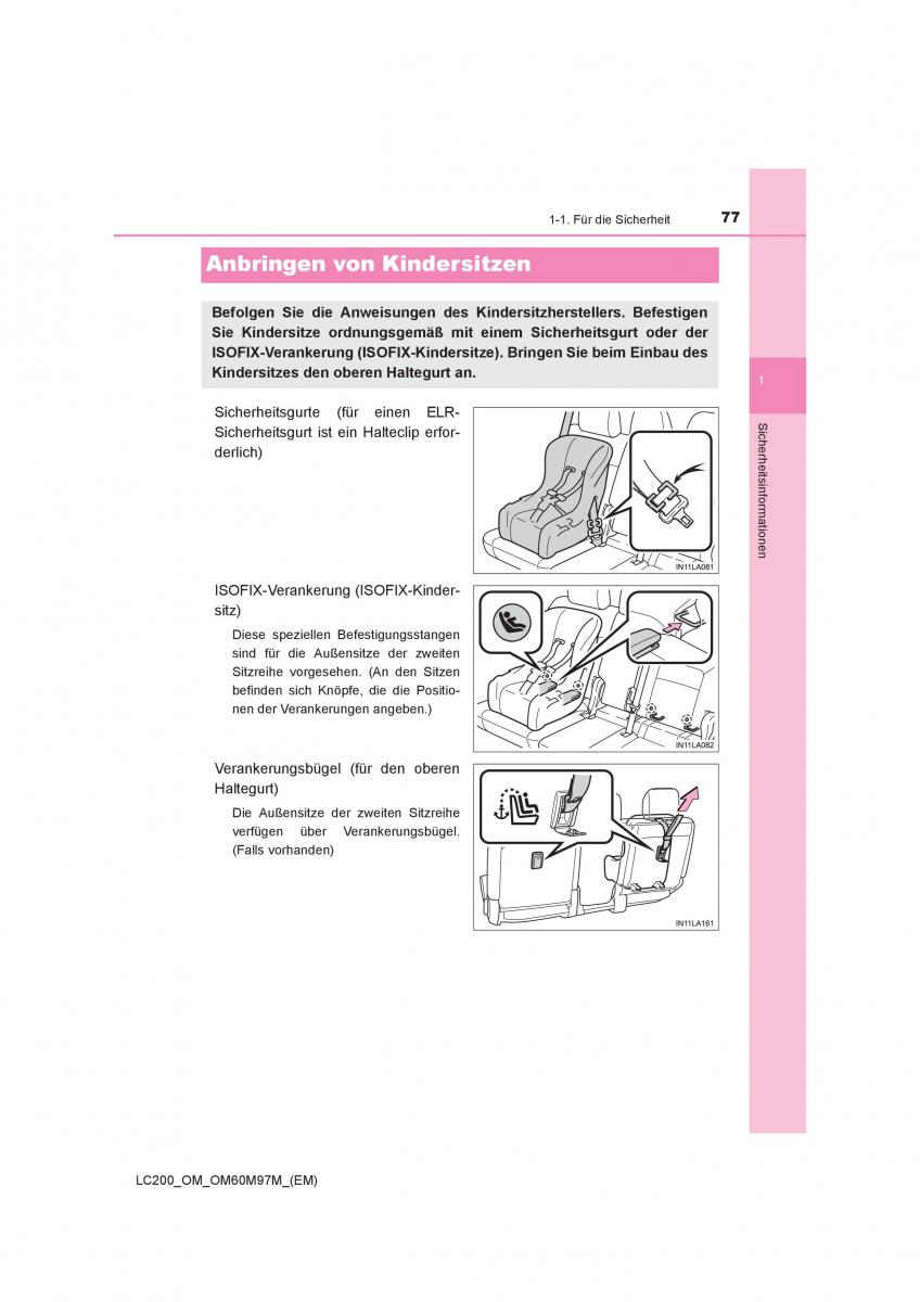 Toyota Land Cruiser J200 Handbuch / page 77