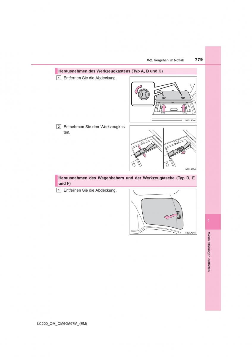 Toyota Land Cruiser J200 Handbuch / page 779