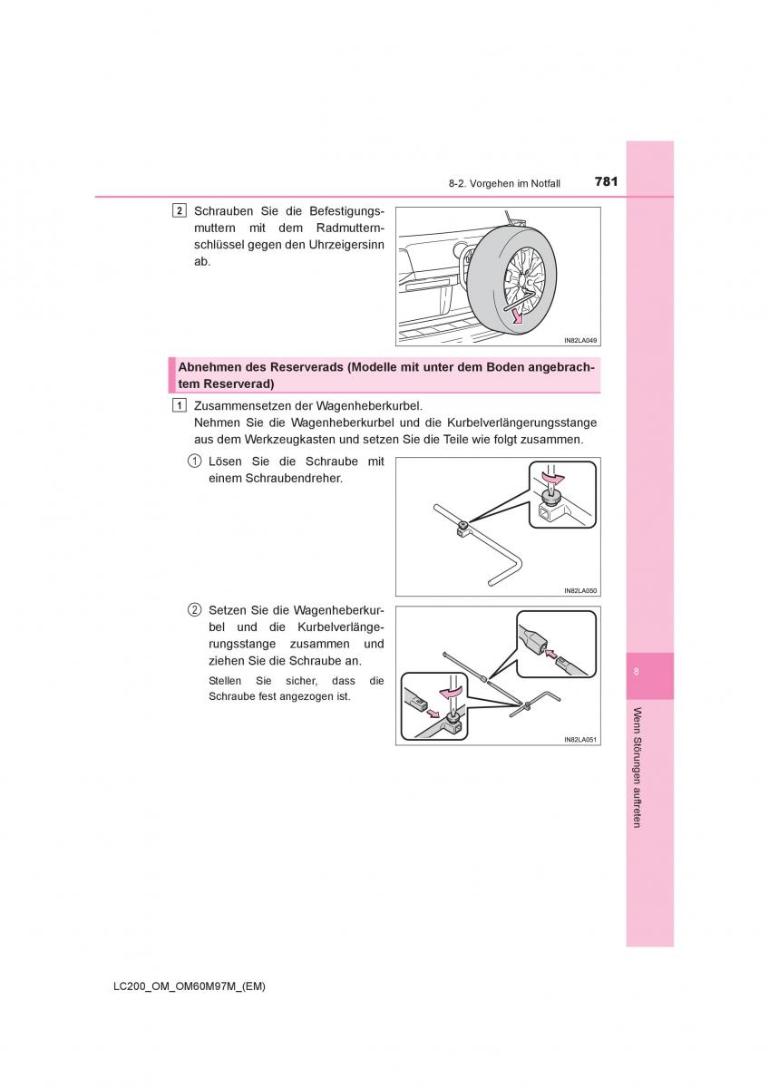 Toyota Land Cruiser J200 Handbuch / page 781