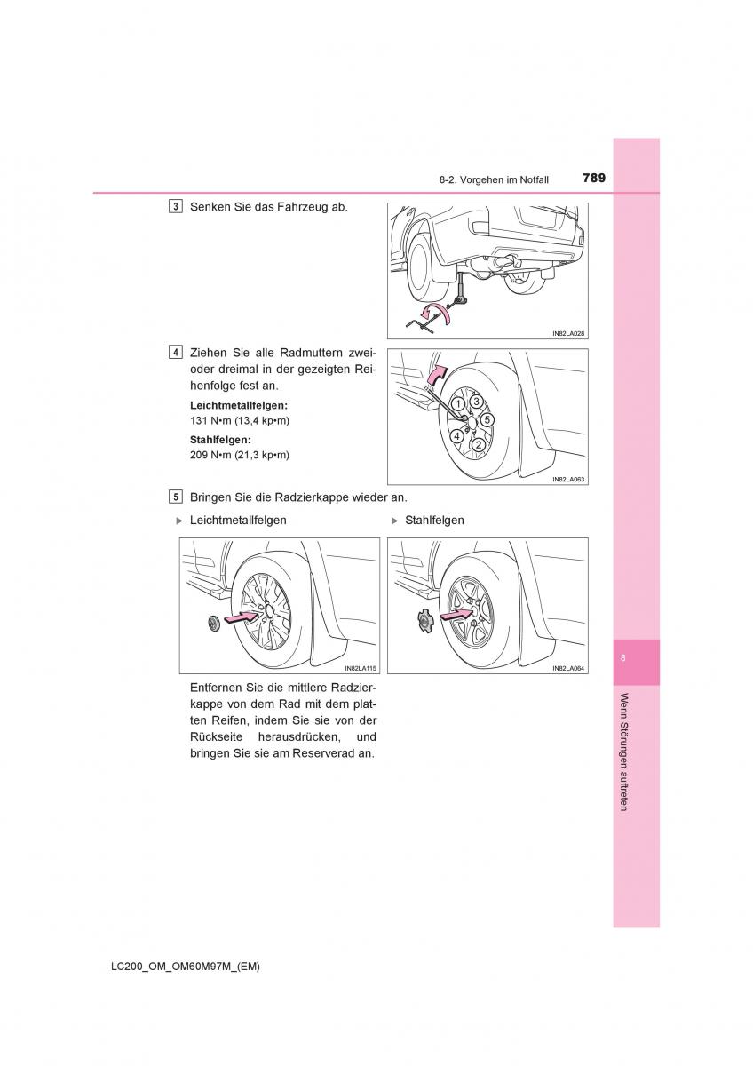 Toyota Land Cruiser J200 Handbuch / page 789