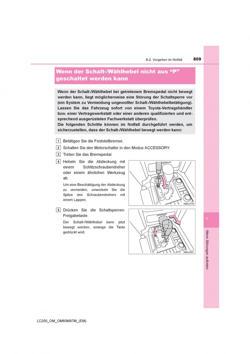 Toyota Land Cruiser J200 Handbuch / page 809