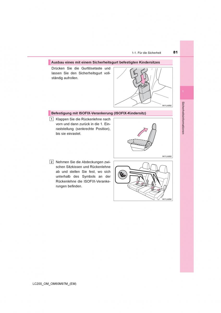 Toyota Land Cruiser J200 Handbuch / page 81