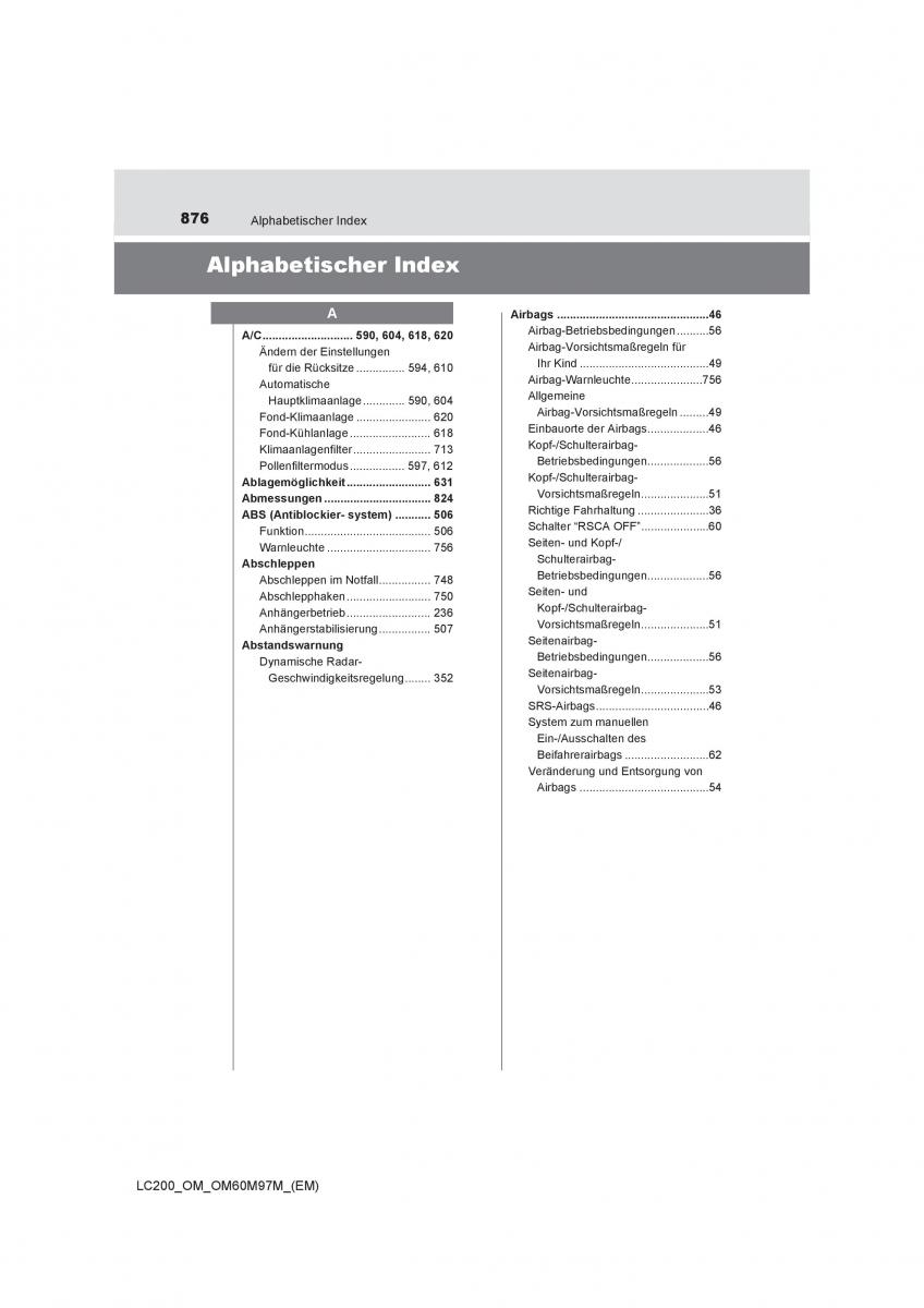 Toyota Land Cruiser J200 Handbuch / page 876