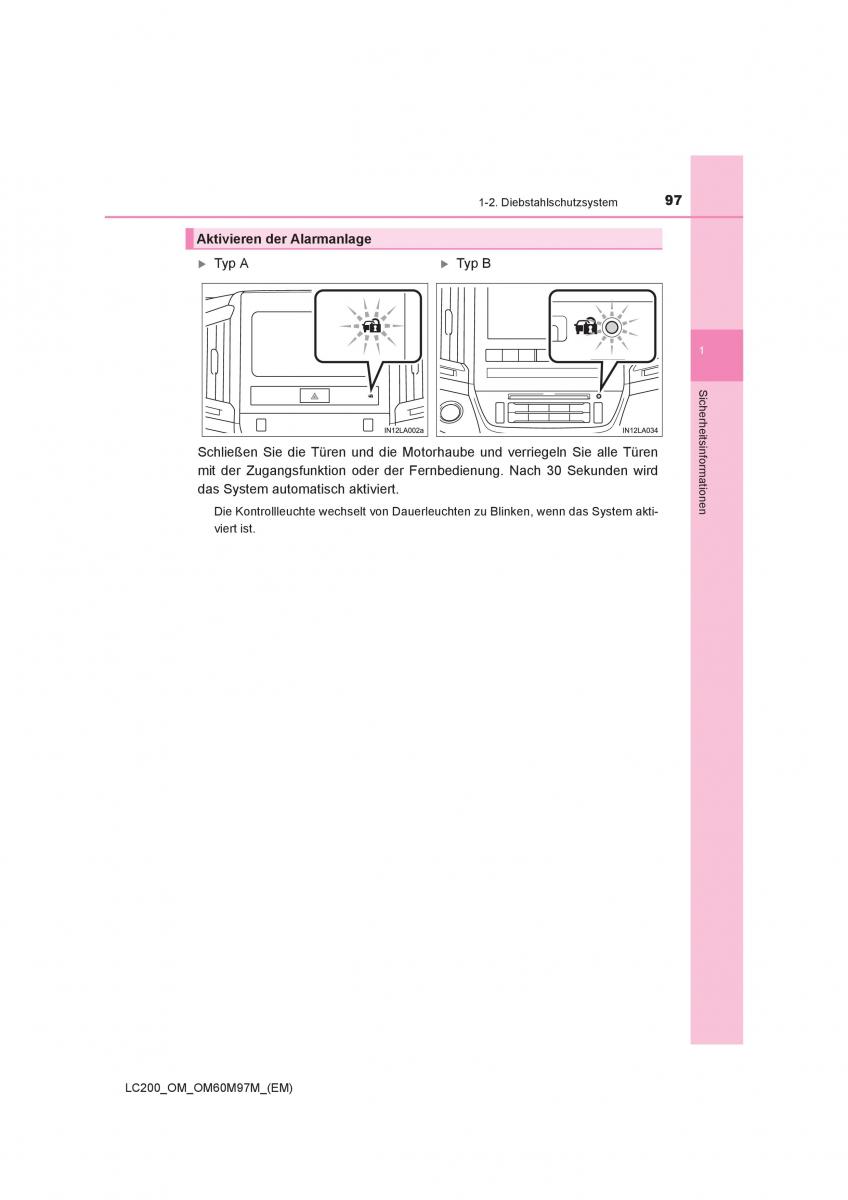 Toyota Land Cruiser J200 Handbuch / page 97