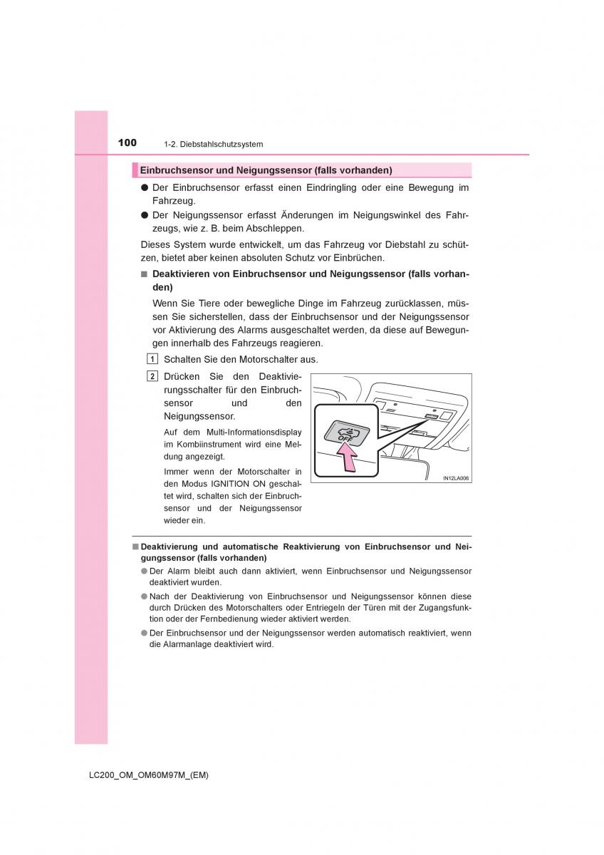 Toyota Land Cruiser J200 Handbuch / page 100