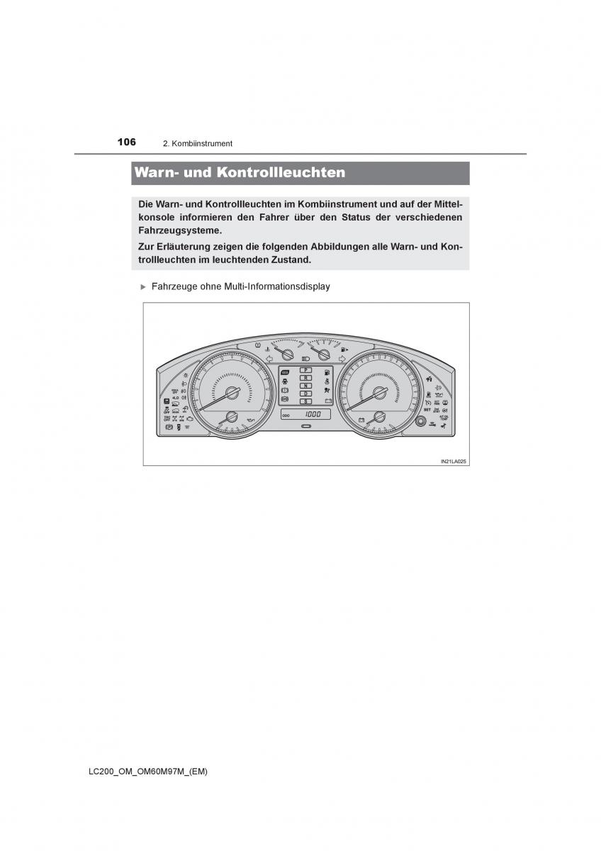 Toyota Land Cruiser J200 Handbuch / page 106