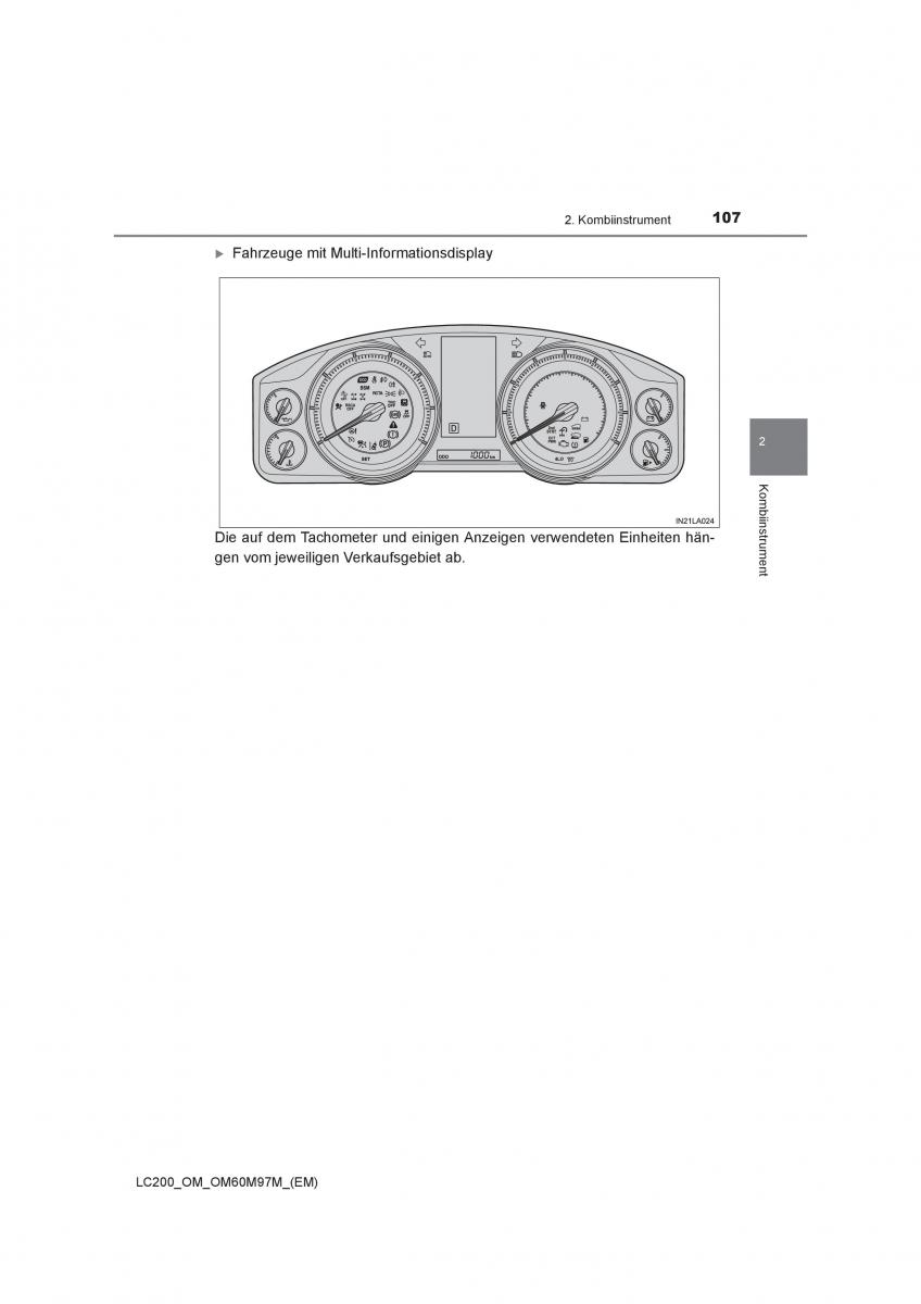 Toyota Land Cruiser J200 Handbuch / page 107