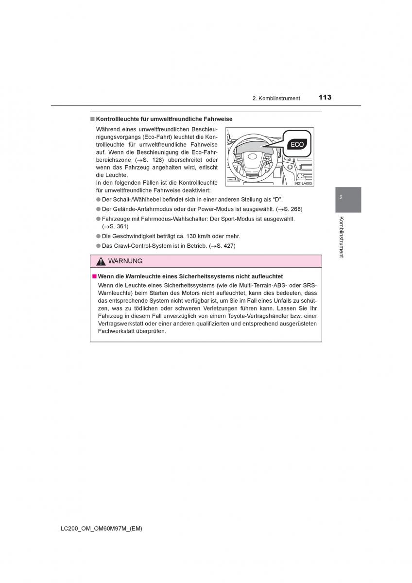 Toyota Land Cruiser J200 Handbuch / page 113