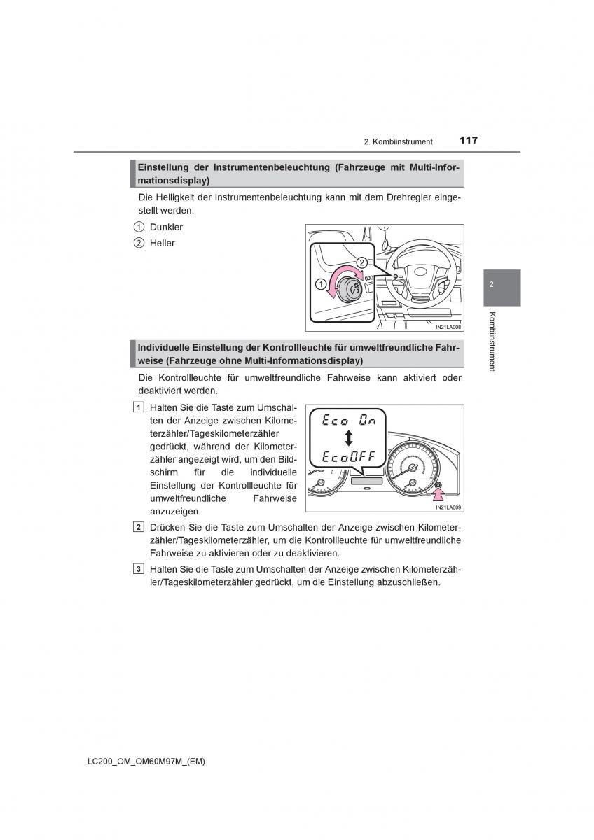 Toyota Land Cruiser J200 Handbuch / page 117