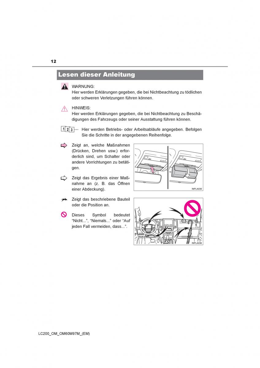 Toyota Land Cruiser J200 Handbuch / page 12