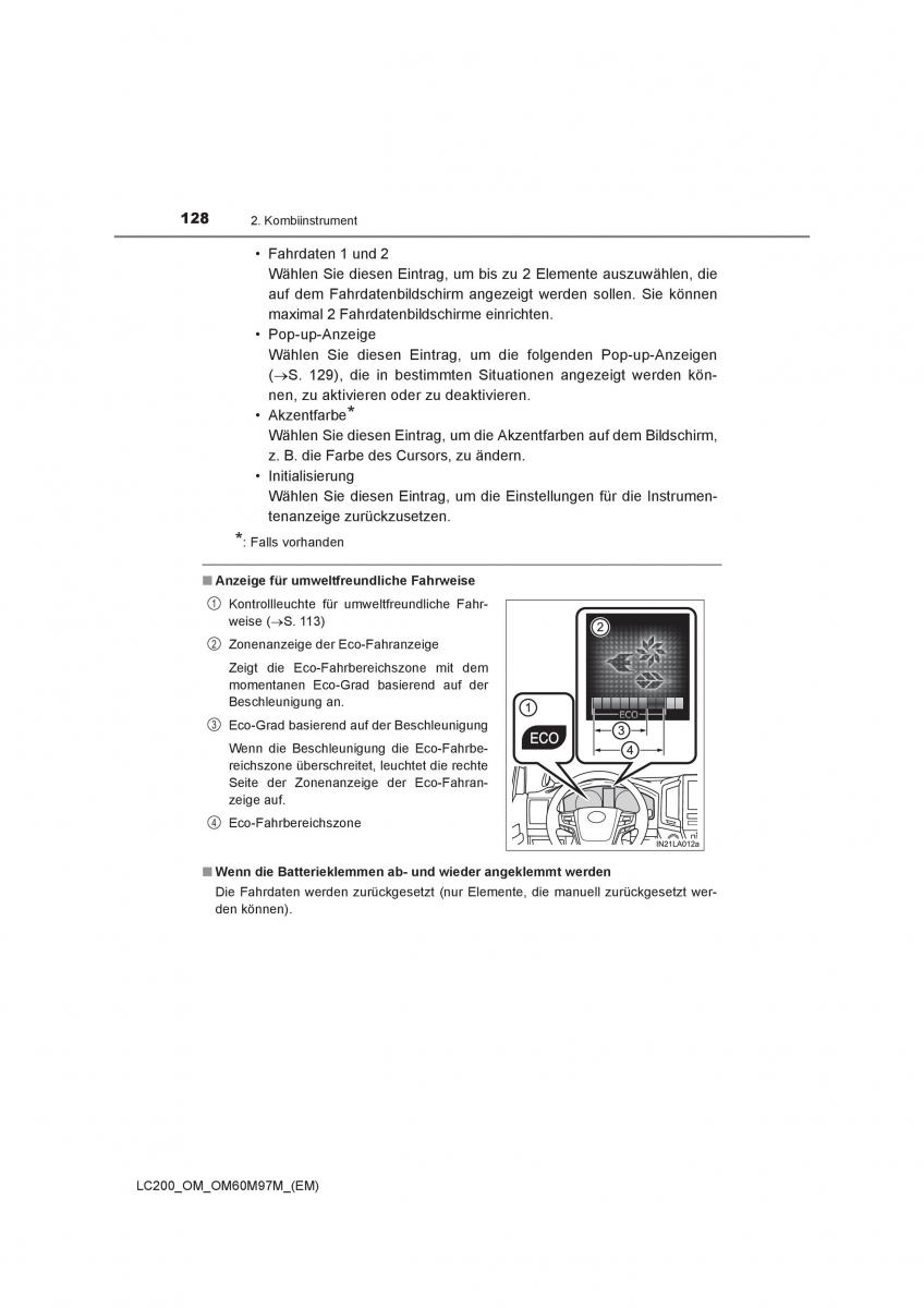 Toyota Land Cruiser J200 Handbuch / page 128