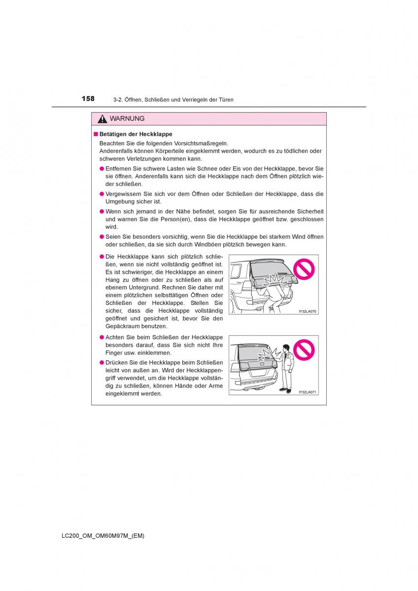 Toyota Land Cruiser J200 Handbuch / page 158