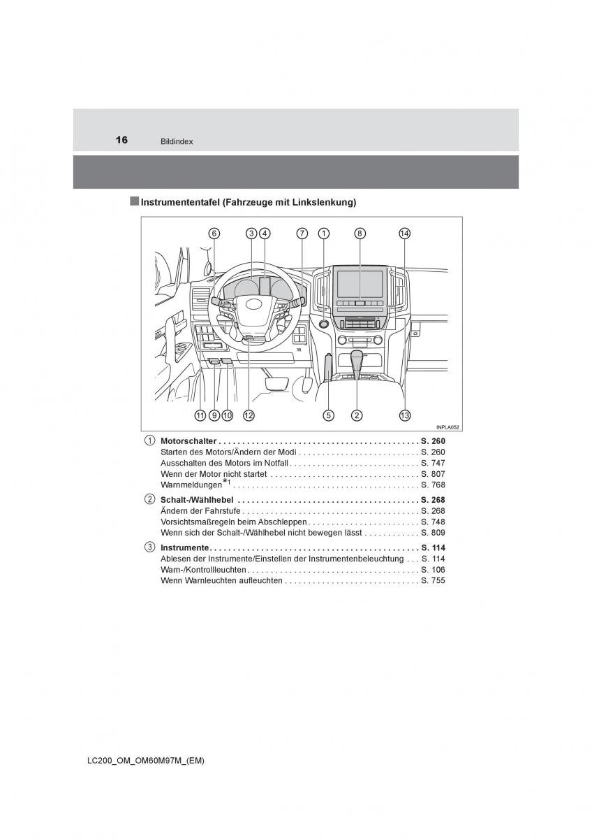 Toyota Land Cruiser J200 Handbuch / page 16