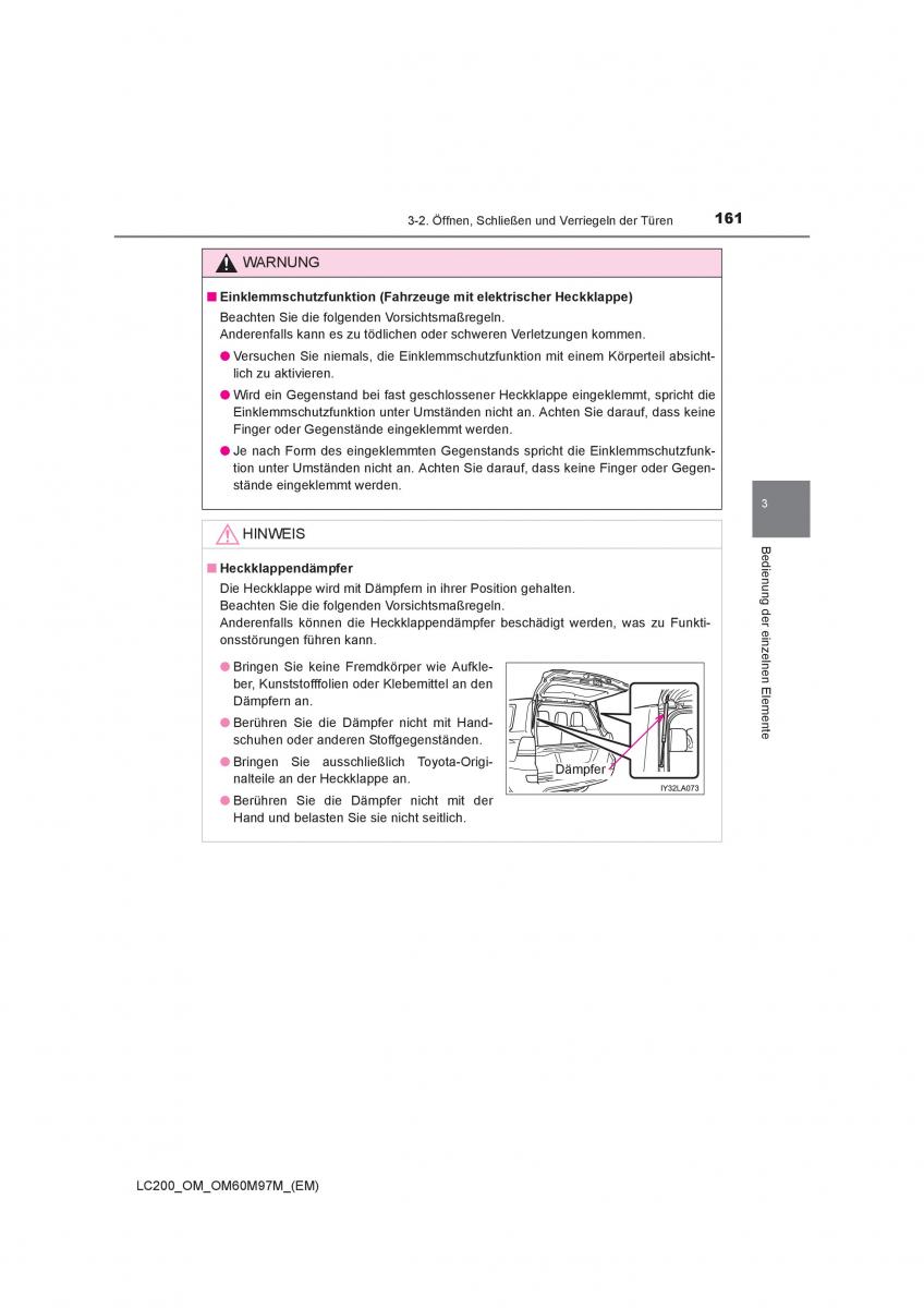 Toyota Land Cruiser J200 Handbuch / page 161