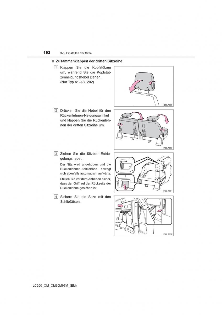 Toyota Land Cruiser J200 Handbuch / page 192