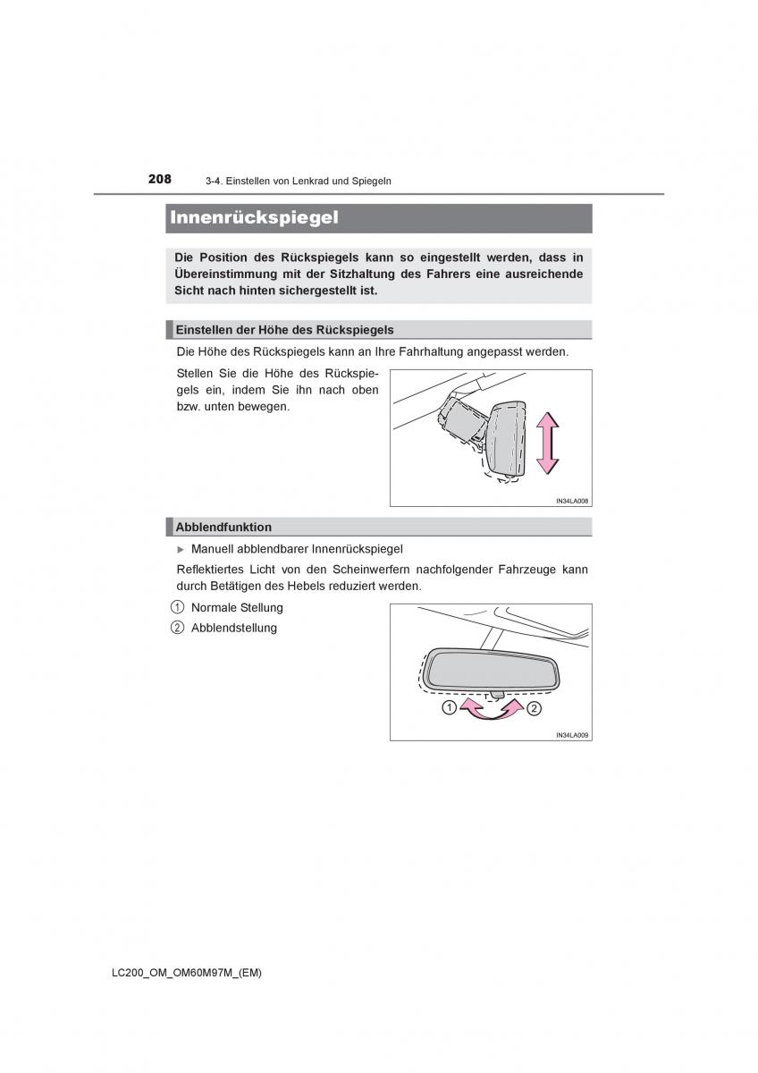 Toyota Land Cruiser J200 Handbuch / page 208