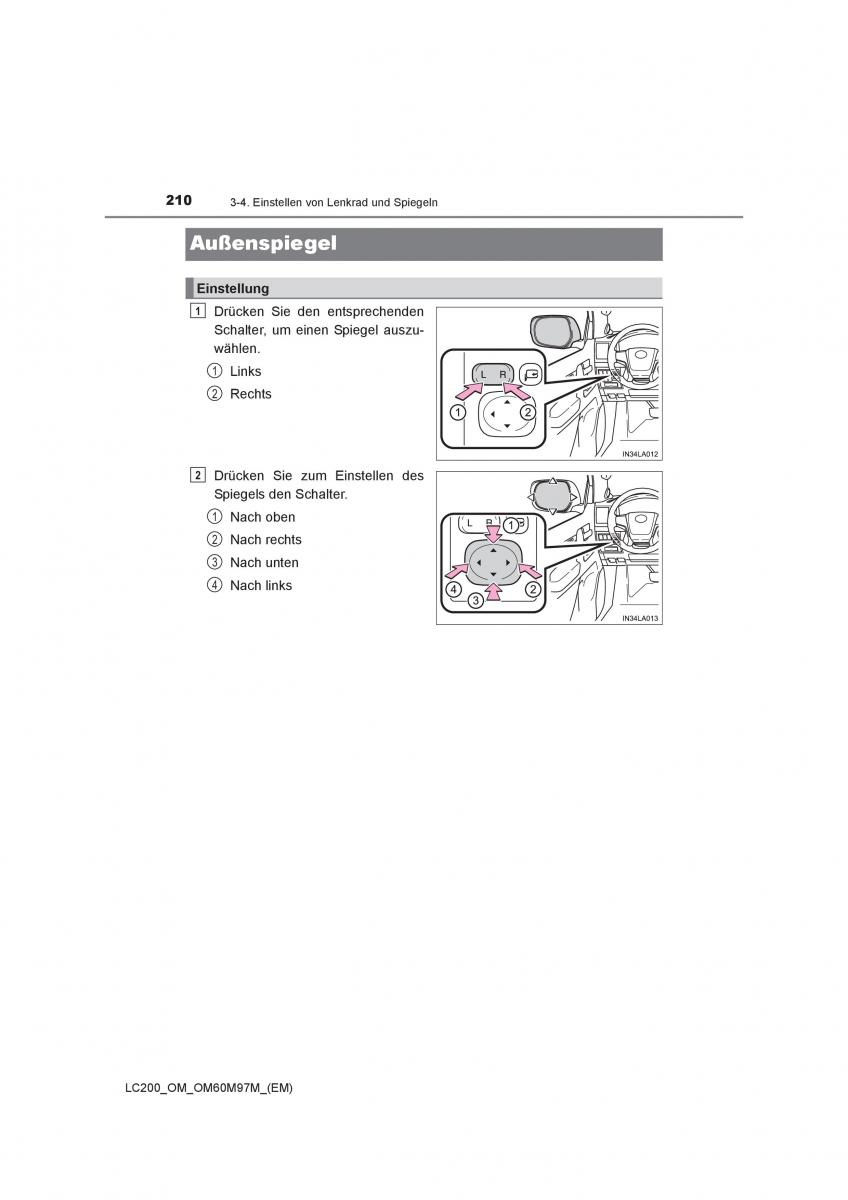 Toyota Land Cruiser J200 Handbuch / page 210