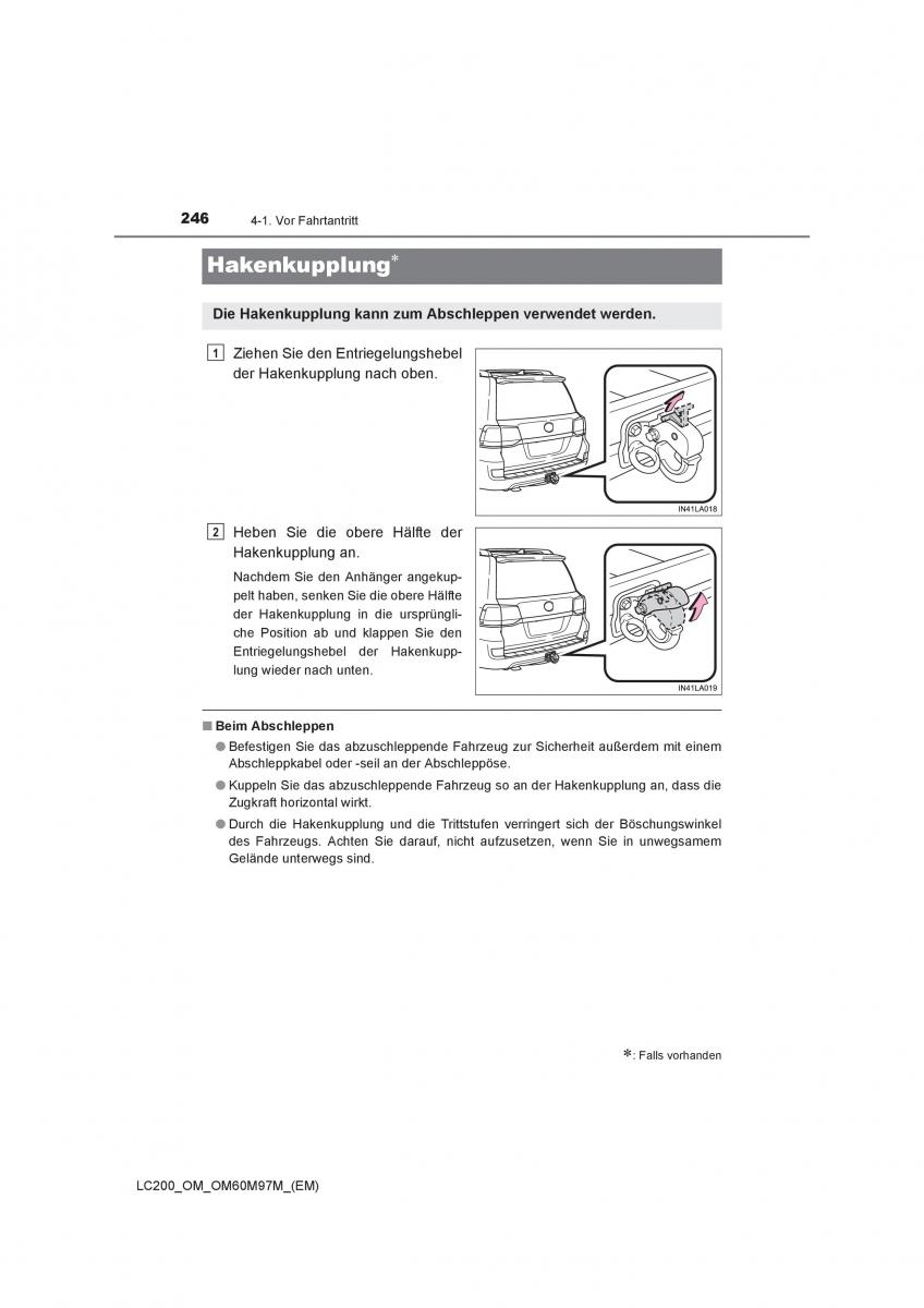 Toyota Land Cruiser J200 Handbuch / page 246