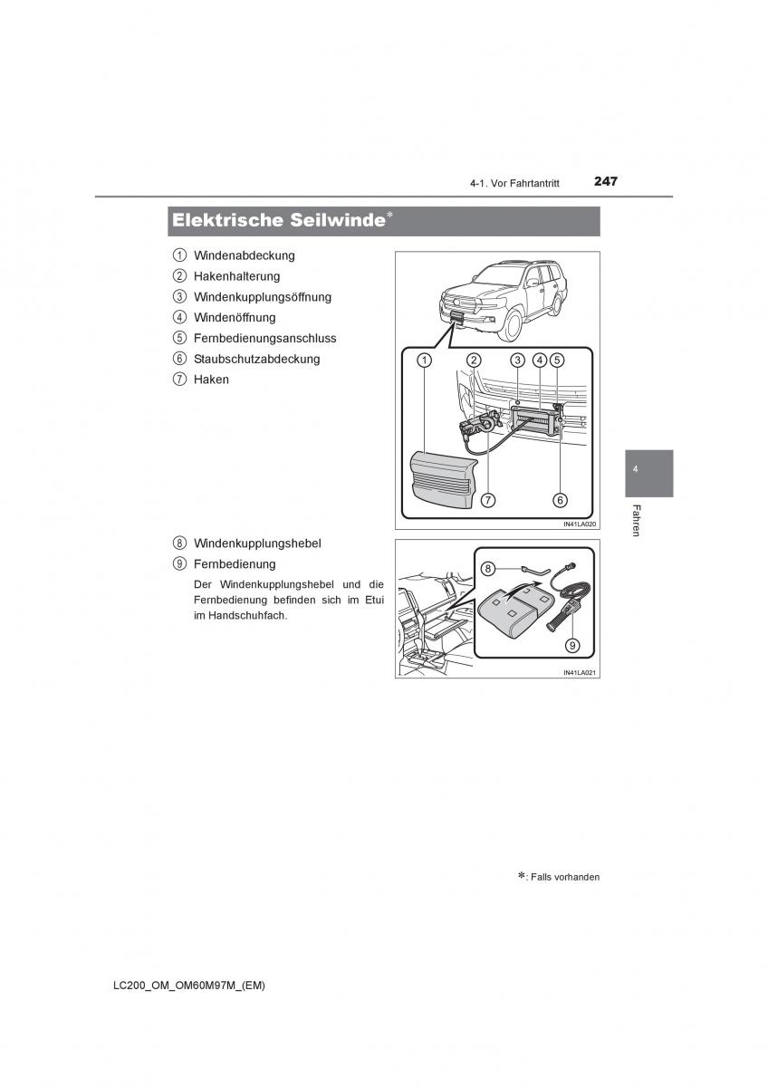 Toyota Land Cruiser J200 Handbuch / page 247