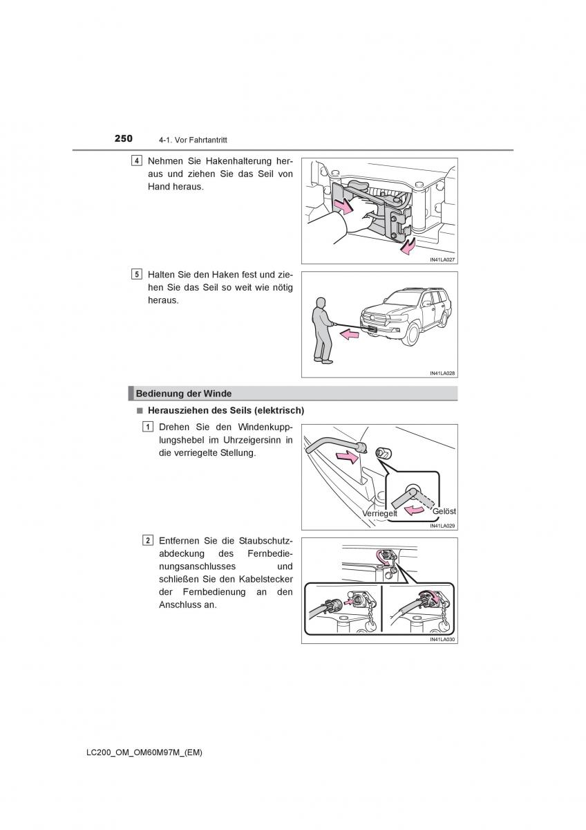 Toyota Land Cruiser J200 Handbuch / page 250