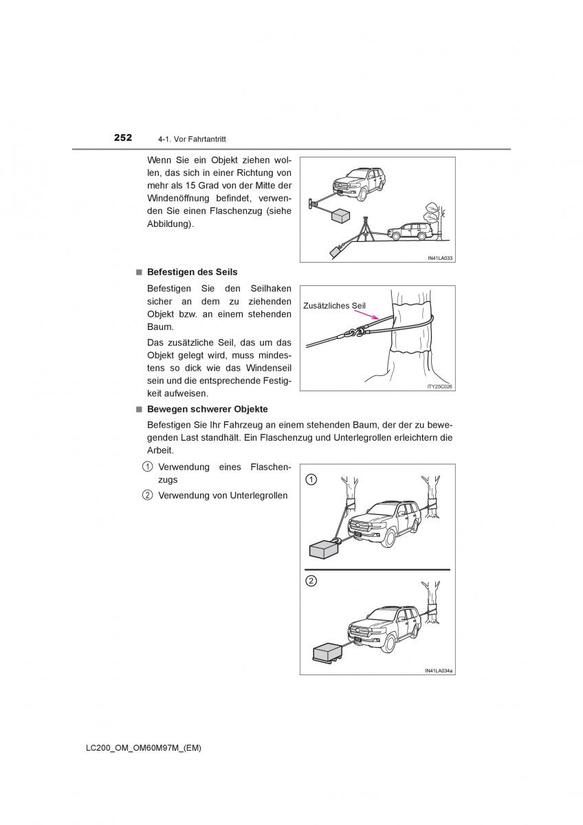 Toyota Land Cruiser J200 Handbuch / page 252