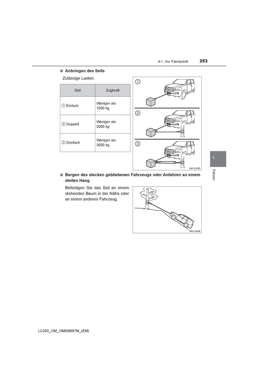 Toyota Land Cruiser J200 Handbuch / page 253