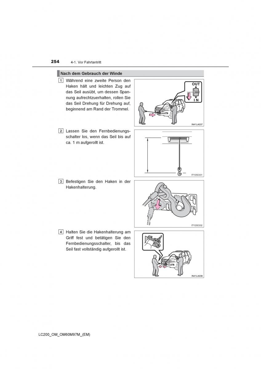 Toyota Land Cruiser J200 Handbuch / page 254