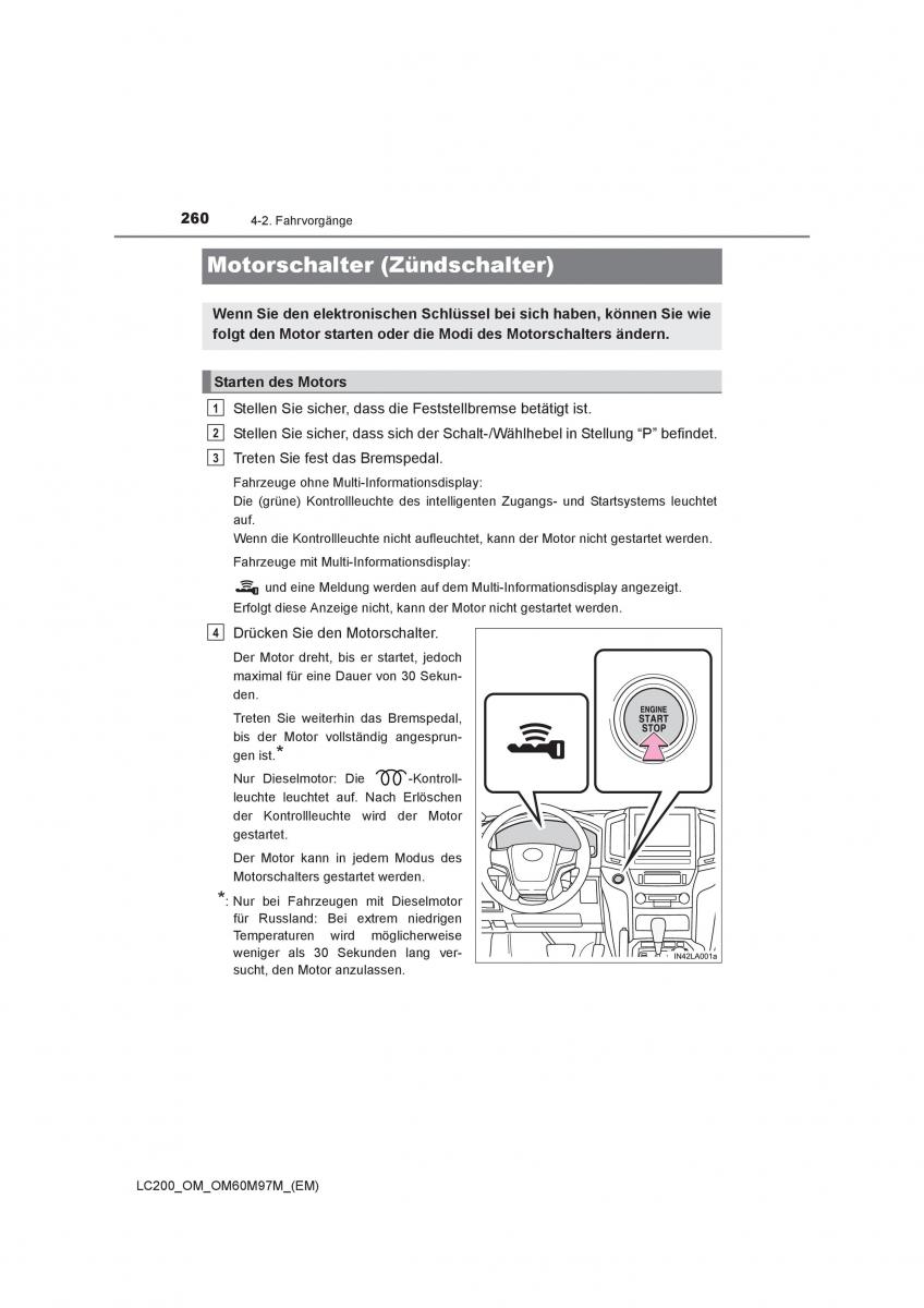 Toyota Land Cruiser J200 Handbuch / page 260