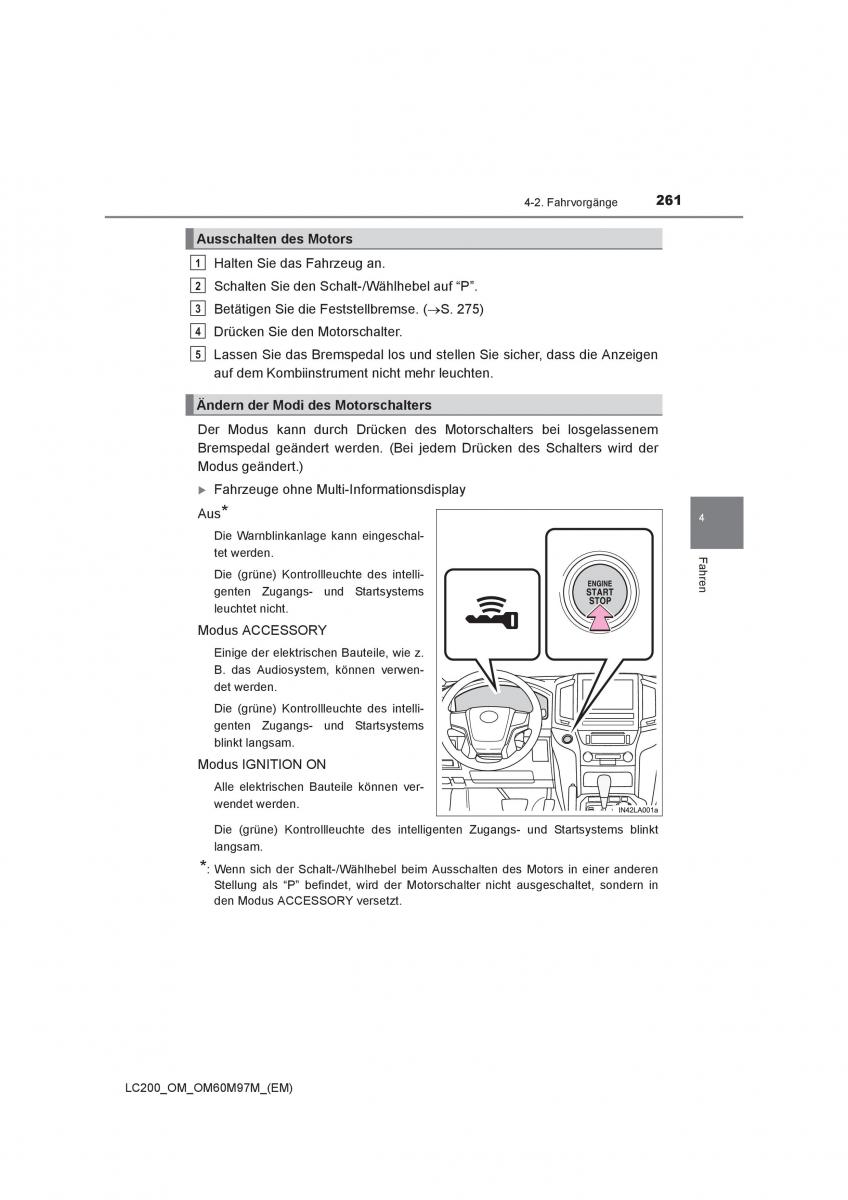 Toyota Land Cruiser J200 Handbuch / page 261