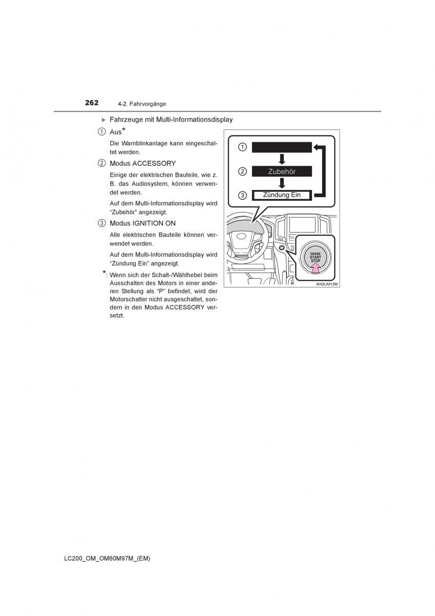 Toyota Land Cruiser J200 Handbuch / page 262