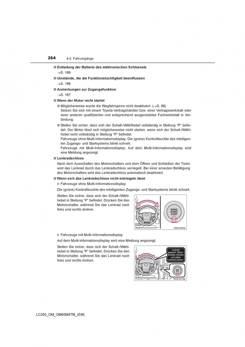 Toyota Land Cruiser J200 Handbuch / page 264