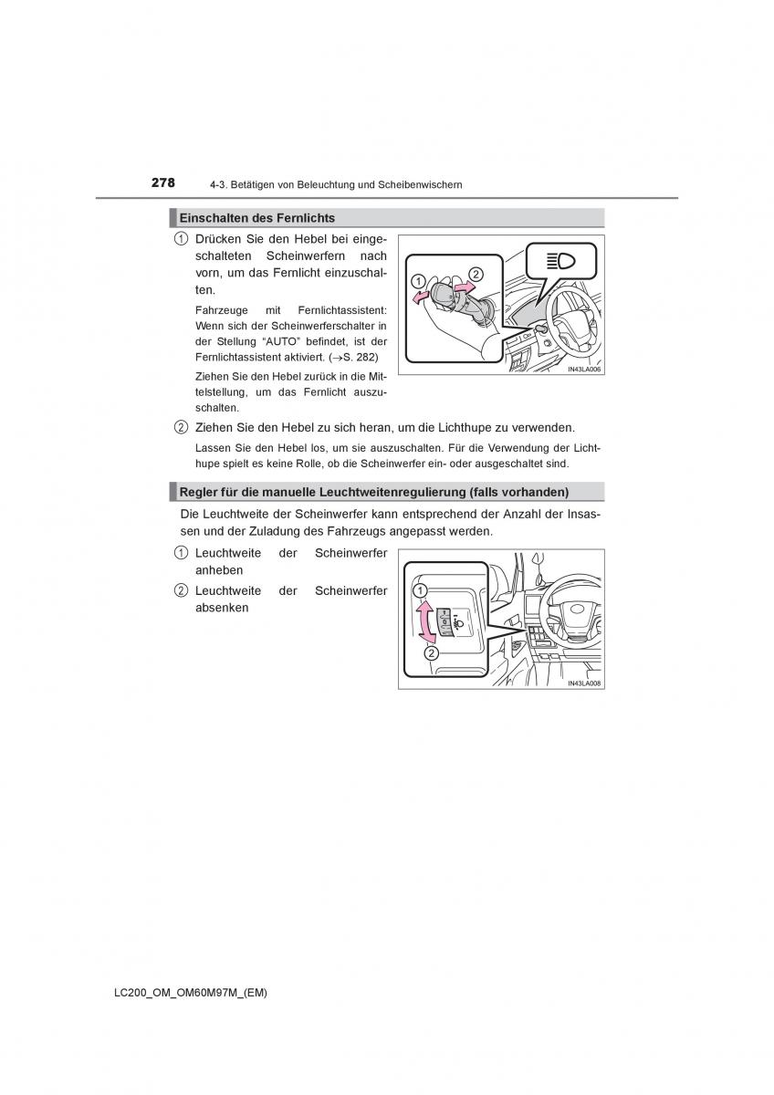 Toyota Land Cruiser J200 Handbuch / page 278